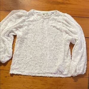Emma & Michele White Textured Blouse